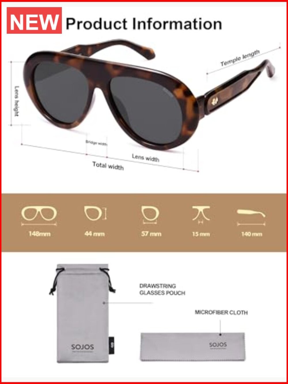 Trendy Oversized Polarized Aviator Sunglasses Retro 70s UV400 Protection Unisex - Picture 5 of 7